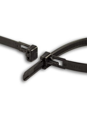 AFX-07-50-RL-0-C 7" 50LB RELEASABLE BLACK CABLE TIES